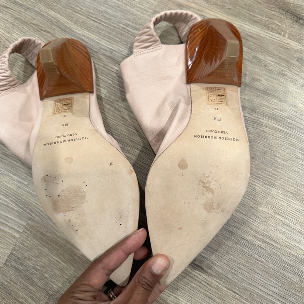 {preloved} Sigerson Morrison Cream  Women's Mules - Picture 8 of 9